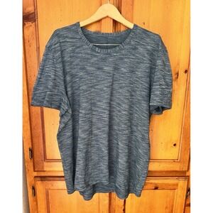 Lululemon Men's XL Pulse Slub Short Sleeve Shirt Rulu Running Athletic Top Blue